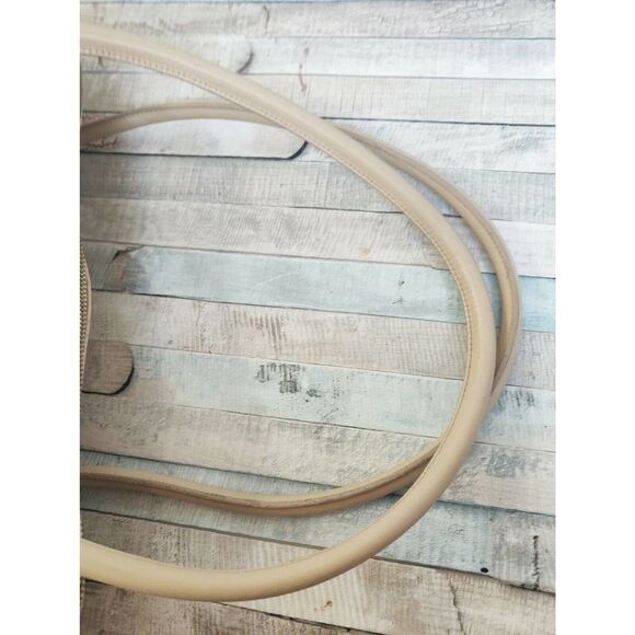 XL MCM MUNCHEN D8848 TEXTURED IVORY GENUINE LEATHER TOTE SHOULDER BAG HANDBAG - Picture 7 of 11